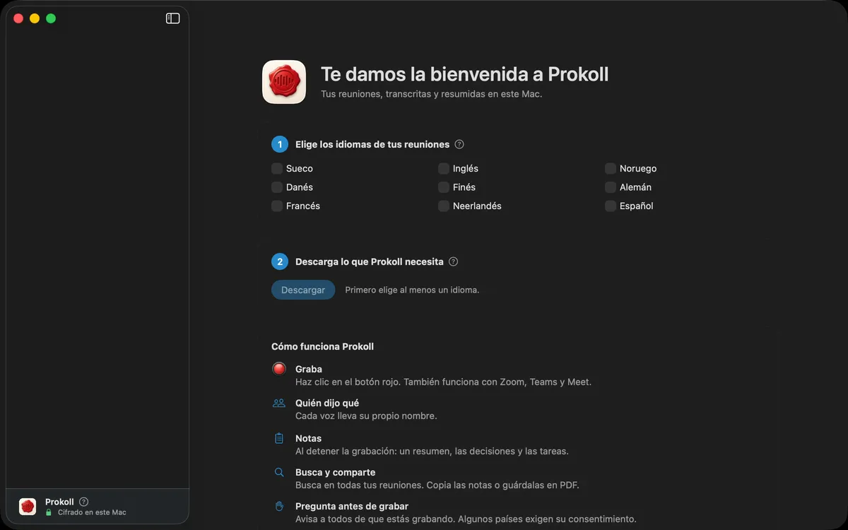 Activar Prokoll con una clave de licencia, tras lo cual queda listo para usar.